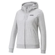Bluzy damskie - Bluza z kapturem damska Puma ESS FULL-ZIP FL szara 84720102-XS - miniaturka - grafika 1