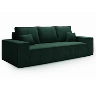 Sofy i kanapy - Sofa rozkładana AGA, sofa z funkcją spania i podstawą do spania, sofa w kolorze: zielony, sofa rozkładana w tkaninie sztruksowej - miniaturka - grafika 1