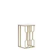 Ławy i stoliki kawowe - Stolik pomocniczy efekt marmuru biało-złoty PANDALE - miniaturka - grafika 1