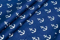 Pościel - Extrapościel Pościel bawełniana 160x200 wzór 22 Marynarska Granatowe Kotwice Nowość - miniaturka - grafika 1