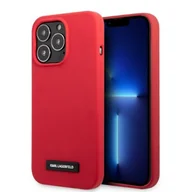 Etui i futerały do telefonów - Karl Lagerfeld KLHCP13LSLMP1R iPhone 13 Pro / 13 6,1" hardcase czerwony/red Silicone Plaque - miniaturka - grafika 1