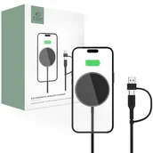 Ładowarki do telefonów - Ładowarka indukcyjna Tech Protect Magnetic MagSafe Wireless Charger dla iPhone z MagSafe, czarna - miniaturka - grafika 1