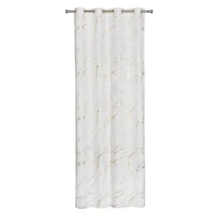 Zasłona z kółkami STORM 140 x 260 cm, kolor biały/złoty - Zasłony - miniaturka - grafika 1