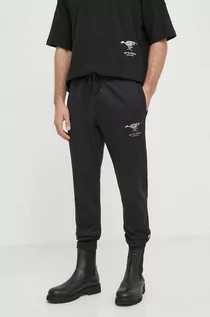 Spodnie męskie - G-Star Raw spodnie dresowe kolor czarny z nadrukiem - grafika 1