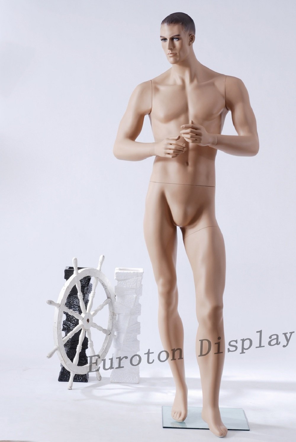 Manekin męski MH-2. Kolor skóry stojący elegancki szyk nowoczesna wymodelowana fryzura