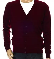 Swetry męskie - Sweter męski rozpinany kardigan na guziki w szpic wełniany z wełny XXL 2XL - miniaturka - grafika 1