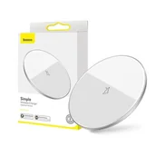 Ładowarki do telefonów - Baseus Simple | Szybka ładowarka indukcyjna bezprzewodowa Qi 15W | biały WXJK-B02 - miniaturka - grafika 1