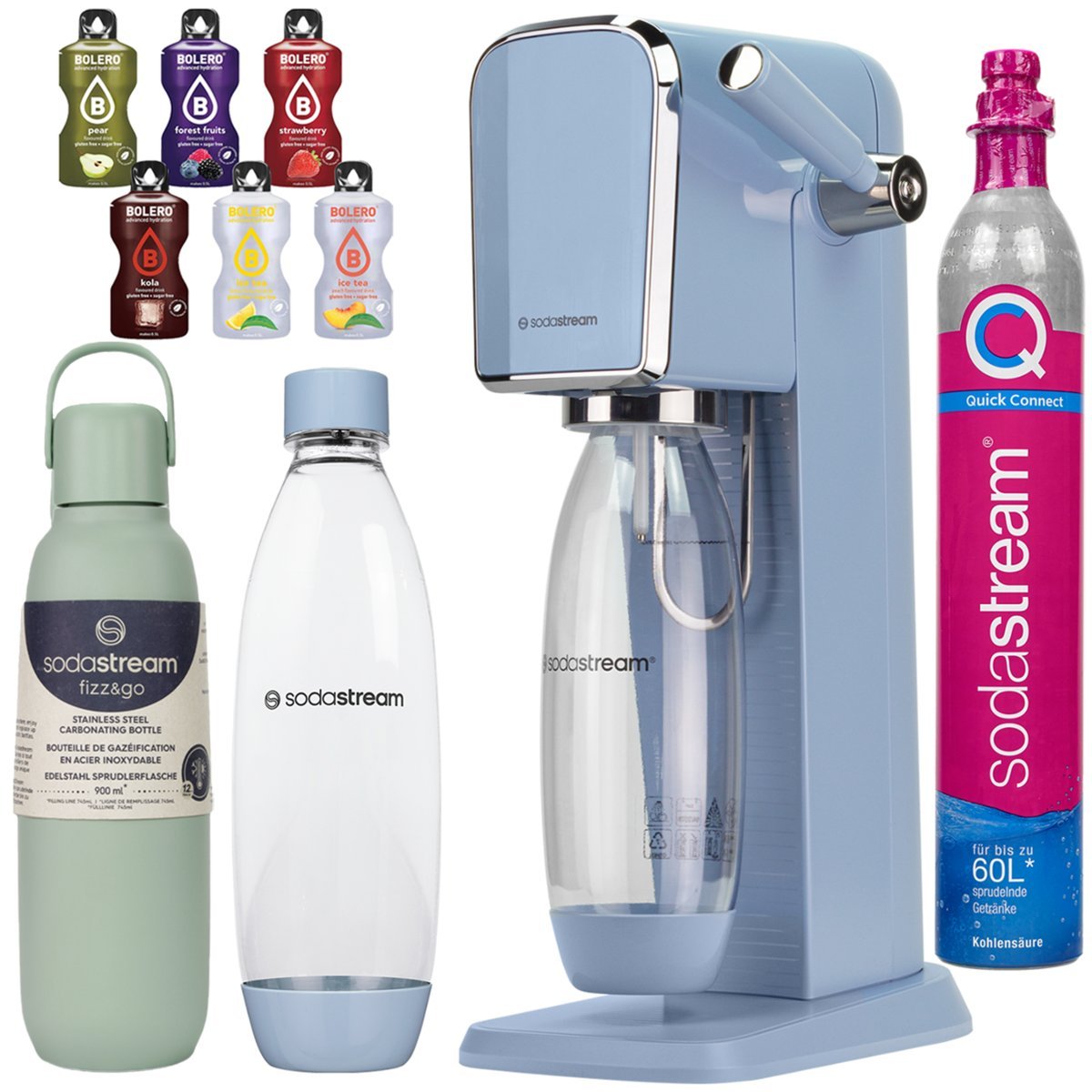 Saturator Sodastream Art Blue + Butelka Termiczna + Bolero