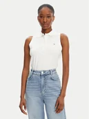 Bluzki damskie - Tommy Hilfiger Bluzka 1985 WW0WW46790 Biały Slim Fit - miniaturka - grafika 1