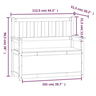 Lumarko Ławka, czarna, 112,5x51,5x96,5 cm, lite drewno sosnowe - Ławki do przedpokoju - miniaturka - grafika 10