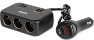 Ładowarki samochodowe - Rozdzielacz gniazda zapalniczki z ładowarką 2x usb-a 1x usb-c qc4.0 12v 24v 120w 80cm amio-04366 - miniaturka - grafika 1