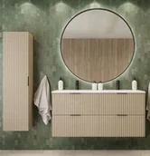 Inne meble do łazienki - Komplet kaszmirowy ryflowanych szafek wiszących do łazienki T3-P54 - miniaturka - grafika 1