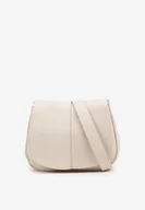 Torebki damskie - Beżowa Dwukomorowa Torebka z Ozdobną Klapą Galairia - miniaturka - grafika 1