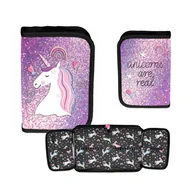Piórniki - PIÓRNIK DWUKLAPKOWY JEDNOROŻEC UNICORN PP25JO PASO - miniaturka - grafika 1