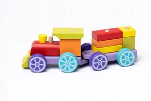 Klocki Edukacyjne Drewniane Pociąg Cubika 10 Elem. - Klocki - miniaturka - grafika 1