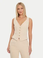 Kamizelki damskie - Guess Kamizelka W4YN53 WFWX2 Beżowy Regular Fit - miniaturka - grafika 1