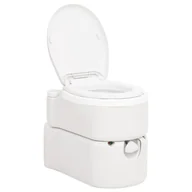 Toalety turystyczne i przenośne - vidaXL Zintegrowana toaleta turystyczna, biała, 24+17 L, HDPE i PP - miniaturka - grafika 1