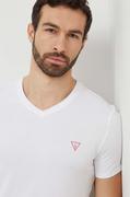 Koszulki męskie - Guess t-shirt bawełniany męski kolor biały z nadrukiem - miniaturka - grafika 1