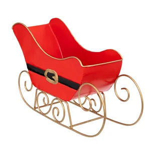 Sanie Mikołaja, ozdoba z metalu, 16,5 cm - Ozdoby bożonarodzeniowe - miniaturka - grafika 1