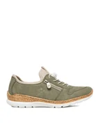 Półbuty damskie - Rieker Półbuty N42G0-52 Zielony - miniaturka - grafika 1