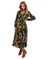 Sukienki - Joe Browns Damska sukienka z dekoltem w serek z kwiatowym nadrukiem, ZIELONY, 34 - miniaturka - grafika 1