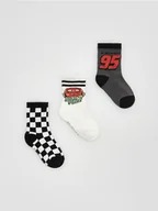 Skarpetki dla dzieci - Reserved - Skarpetki Auta 3 pack - złamana biel - miniaturka - grafika 1