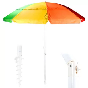 Parasol plażowy ogrodowy łamany regulowany kolorowy 200 cm - Parasole ogrodowe - miniaturka - grafika 1