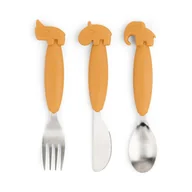 Zestawy naczyń dla dzieci - Done by Deer Sztućce dla Dziecka Mustard Easy-Grip - miniaturka - grafika 1