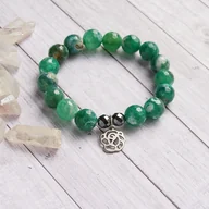 Bransoletki - Róża : stal szlachetna : agat zielony - miniaturka - grafika 1