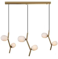 Lampy sufitowe - Z-line triple - lampa wisząca nowoczesna złoty mosiądz mleczna kula - miniaturka - grafika 1