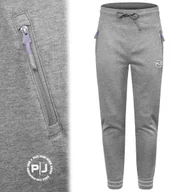 Dresy męskie - SPODNIE DRESOWE męskie długie sportowe COLLEGE szare melanż XXXL Pako Jeans - miniaturka - grafika 1