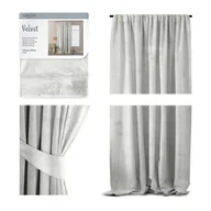Zasłony - AmeliaHome Zasłona Velvet na taśmie 140X270 1szt. Biały - miniaturka - grafika 1
