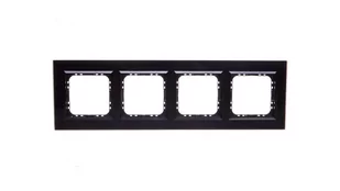 LEDart 4-krotna, pozioma i pionowa - Ospel SONATA R-4RGC/32/25, czarne szkło, grubość 4 mm - Klawisze i ramki - miniaturka - grafika 1