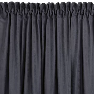 Zasłona MILANA kolor grafitowy styl klasyczny taśma smok transparentna 7,5 cm z grzywką 3 cm szenila 220x300 homede - CURT/HOM/M - Zasłony - miniaturka - grafika 1