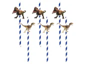 Słomki do napojów - Słomki papierowe T-Rex - 20 cm - 6 szt. - miniaturka - grafika 1