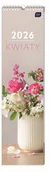 Kalendarze - Kalendarz 2026 paskowy 13,5x50cm Kwiaty - kalendarz - miniaturka - grafika 1