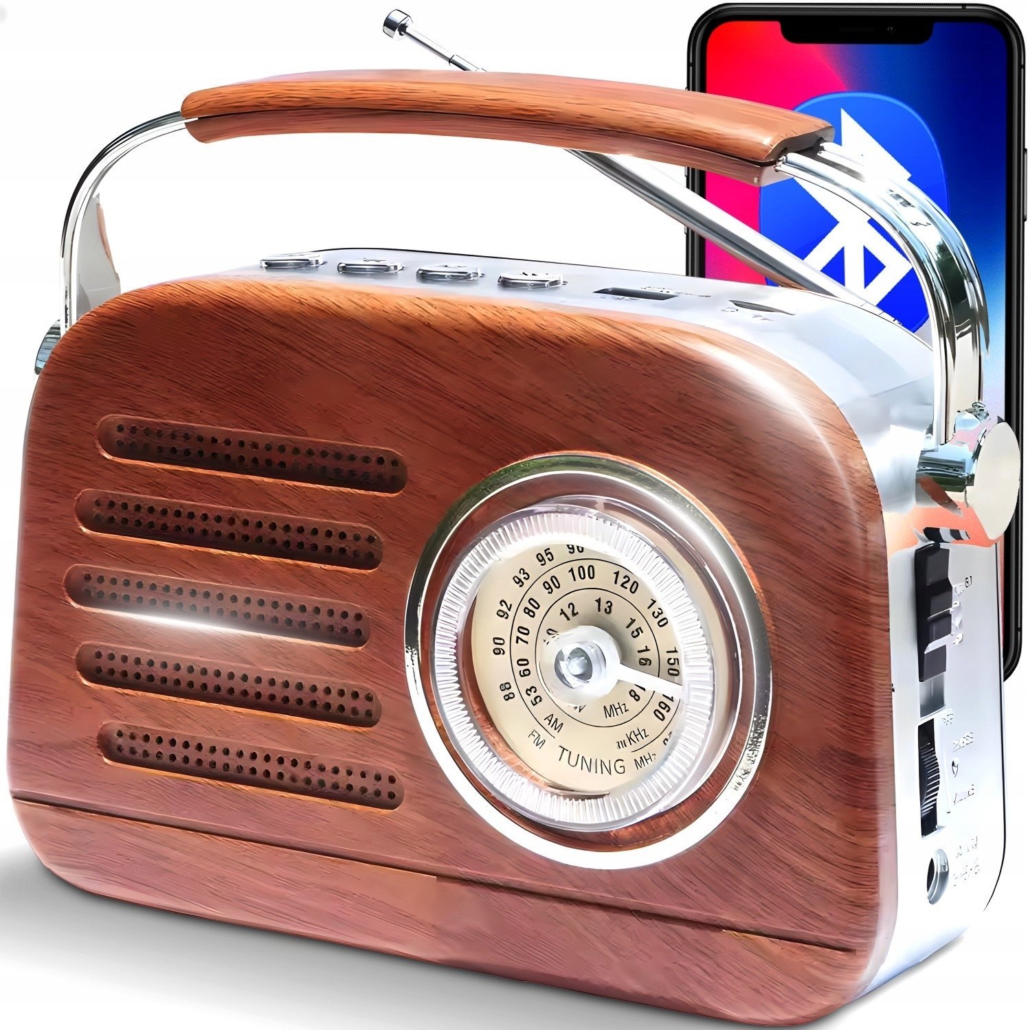Retoo Radio FM z Bluetooth / Radio FM with bluetooth CZERWONE