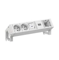 Gniazdka elektryczne - BACHMANN DESK2 biały 2xUTE 1xPrzełącznik 1xCM 0,2m GST18 RAL9010 - miniaturka - grafika 1