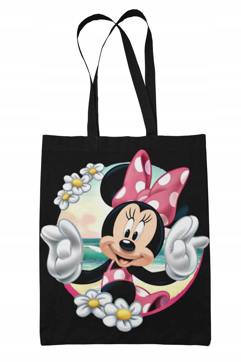 Torba Shopper-materiał-na ramie-myszka miki-minnie
