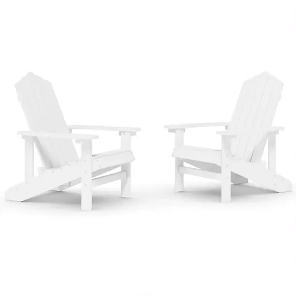 Krzesła Ogrodowe Adirondack HDPE Białe 73x83x92 cm