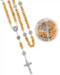 Różaniec drewniany w pudełeczku - św. Benedykt - 6mm - Różańce - miniaturka - grafika 1