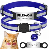 Obroże dla kotów - OBROŻA DLA KOTA ADRESÓWKA ODBLASKOWA INDETYFIKATOR KOT PIES + GRAWER - miniaturka - grafika 1