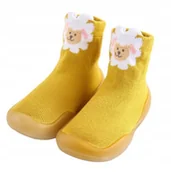 Skarpetki dla dzieci - DZIECIĘCE BUCIKI SKARPETKI Z GUMOWĄ PODESZWĄ ANTYPOŚLIZGOWE ZWIERZAKI 22/23 - miniaturka - grafika 1