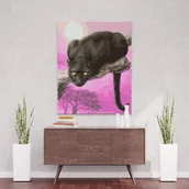 Malowanie po numerach - Zestaw do malowania po numerach - Czarna pantera na drzewie 50x40 cm - miniaturka - grafika 1