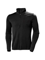 Bluzy męskie - Bluza męska Helly Hansen Lifa Merino Midlayer 1/2 Zip czarna XL - miniaturka - grafika 1