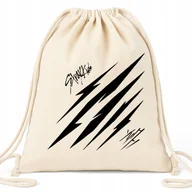 Plecaki worki - Worek Plecak Beżowy BOYSBAND STRAY Na Buty Kapcie Do Szkoły Przedszkola Wz - miniaturka - grafika 1