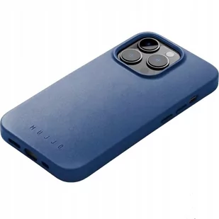 Mujjo Full Leather Case etui skórzane do iPhone 14 Pro kompatybilne z MagSafe (monaco blue) - Etui i futerały do telefonów - miniaturka - grafika 1
