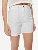 Spodnie sportowe damskie - Tommy Hilfiger Szorty jeansowe WW0WW41321 Biały Regular Fit - miniaturka - grafika 1