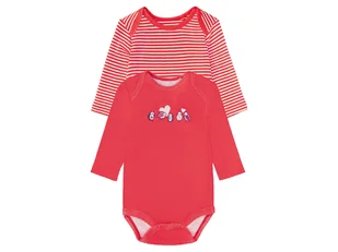 lupilu® Body niemowlęce z biobawełny, 2 sztuki (50/56, Czerwony) - Body dla niemowląt - miniaturka - grafika 1