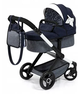 Wózek dziecięcy Xeo niebieski - Wózki dla lalek - miniaturka - grafika 1